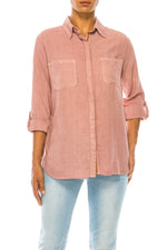 Load image into Gallery viewer, Garment Dyed Pink Linen Shirt
