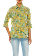 Load image into Gallery viewer, Vintage Paisley Shirt with Lace Inserts and Pin Tucks
