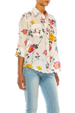 Load image into Gallery viewer, Floral Print Button-Down Shirt With Shoulder Epaulettes
