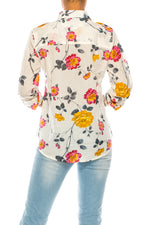 Load image into Gallery viewer, Floral Print Button-Down Shirt With Shoulder Epaulettes
