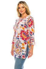 Load image into Gallery viewer, Boho Tunic with Floral Embroidery
