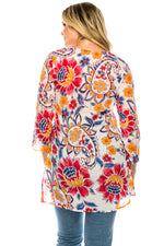 Load image into Gallery viewer, Boho Tunic with Floral Embroidery
