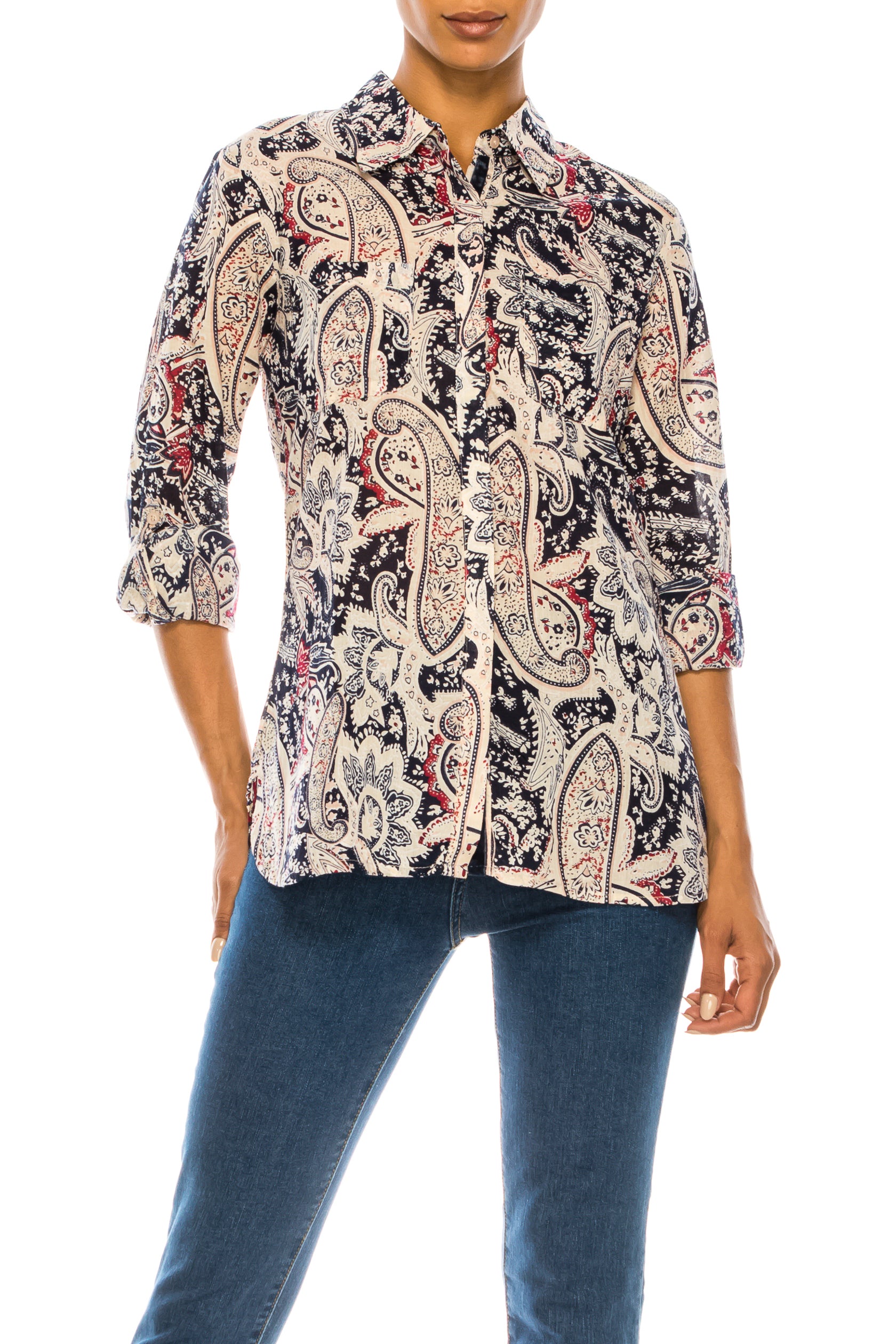 Paisley Print Button-Down Shirt