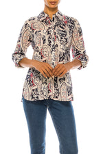 Load image into Gallery viewer, Paisley Print Button-Down Shirt
