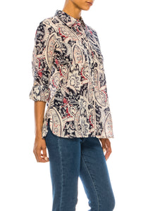 Paisley Print Button-Down Shirt