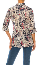 Load image into Gallery viewer, Paisley Print Button-Down Shirt
