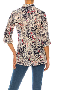 Paisley Print Button-Down Shirt