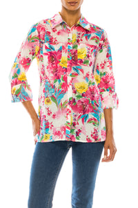 Floral Print Button-Down Shirt