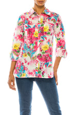 Load image into Gallery viewer, Floral Print Button-Down Shirt
