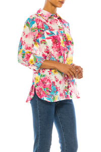 Floral Print Button-Down Shirt