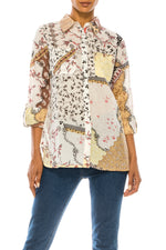 Load image into Gallery viewer, Patchwork Print Button-Down Shirt
