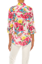 Load image into Gallery viewer, Floral Print Button-Down Shirt With Shoulder Epaulettes
