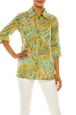 Load image into Gallery viewer, Paisley Print Button-Down Shirt
