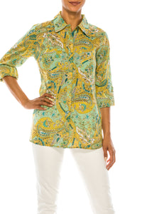 Paisley Print Button-Down Shirt