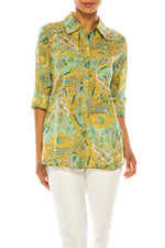 Load image into Gallery viewer, Paisley Print Button-Down Shirt
