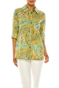 Paisley Print Button-Down Shirt