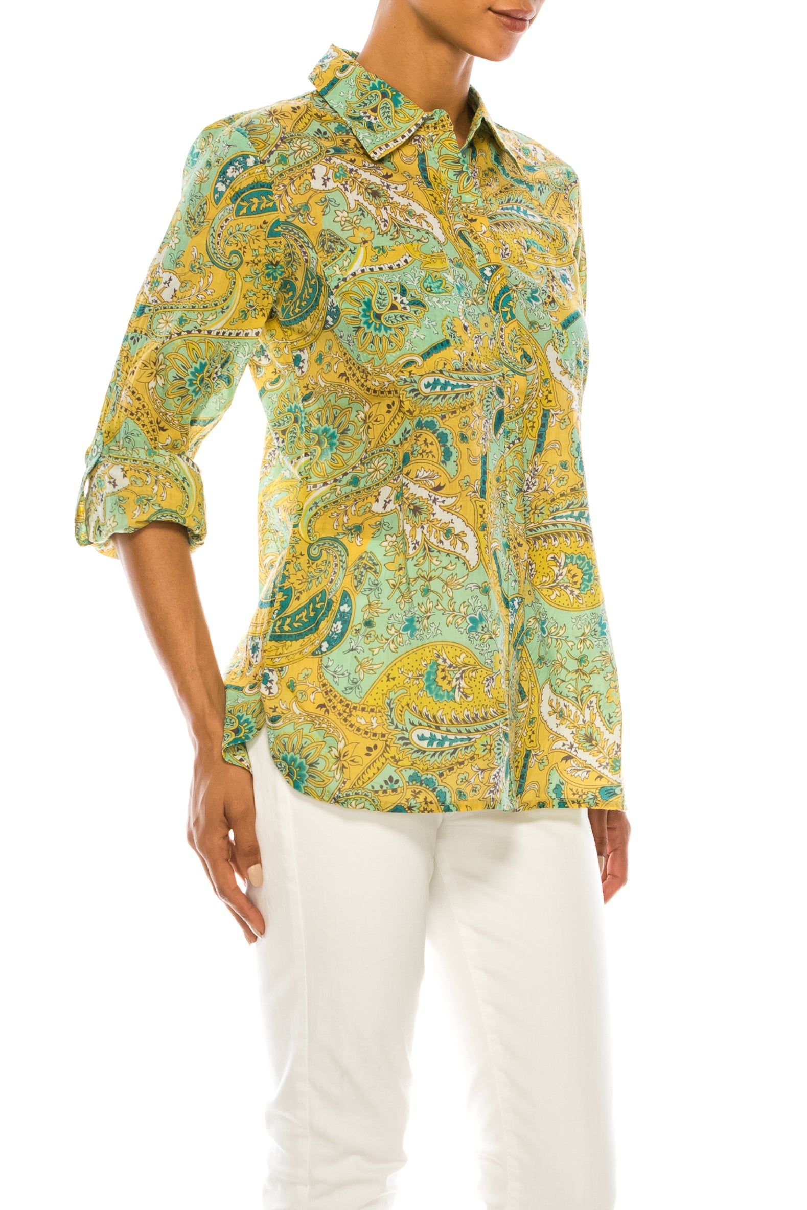 Paisley Print Button-Down Shirt