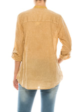 Load image into Gallery viewer, Vintage Button-Down Tunic with Embroidery
