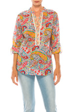 Load image into Gallery viewer, Paisley Printed Tunic with Embroidery
