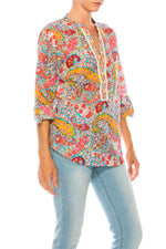 Load image into Gallery viewer, Paisley Printed Tunic with Embroidery
