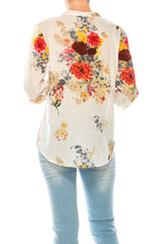 Load image into Gallery viewer, Ivory Floral Printed Tunic with Embroidery
