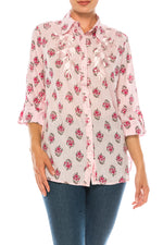 Load image into Gallery viewer, Floral Printed Shirt with Embroidery
