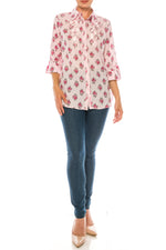 Load image into Gallery viewer, Floral Printed Shirt with Embroidery
