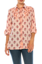 Load image into Gallery viewer, Floral Printed Shirt with Embroidery
