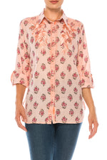 Load image into Gallery viewer, Floral Printed Shirt with Embroidery
