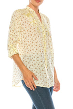 Load image into Gallery viewer, Floral Printed Button-Down Tunic with Embroidery
