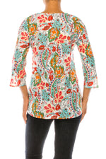 Load image into Gallery viewer, Ivory Paisley Floral Tunic with Embroidery
