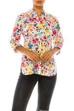 Load image into Gallery viewer, Ivory Floral Printed Button-Down Shirt
