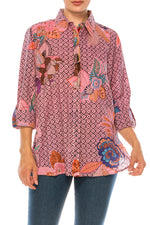 Load image into Gallery viewer, Printed Button-Down Shirt with Vintage Wash
