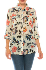 Load image into Gallery viewer, Floral Printed Button-Down Shirt with Vintage Wash
