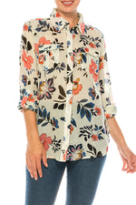 Load image into Gallery viewer, Floral Printed Button-Down Shirt with Vintage Wash
