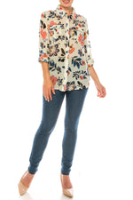 Load image into Gallery viewer, Floral Printed Button-Down Shirt with Vintage Wash
