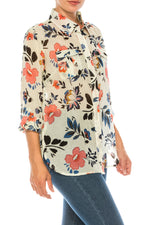 Load image into Gallery viewer, Floral Printed Button-Down Shirt with Vintage Wash
