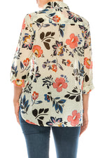 Load image into Gallery viewer, Floral Printed Button-Down Shirt with Vintage Wash
