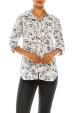 Load image into Gallery viewer, Light Sky Blue Floral Printed Button-Down Shirt
