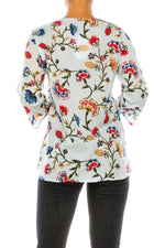 Load image into Gallery viewer, Light Blue Boho Floral Tunic with Embroidery
