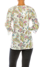 Load image into Gallery viewer, Cream Paisley Floral Tunic with Embroidery
