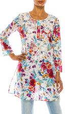 Load image into Gallery viewer, Boho Tunic with Floral Embroidery
