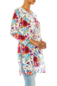 Boho Tunic with Floral Embroidery