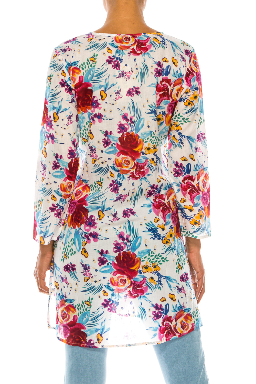 Boho Tunic with Floral Embroidery