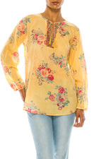 Load image into Gallery viewer, Vintage Boho Blouse with Embroidery and Drawstrings
