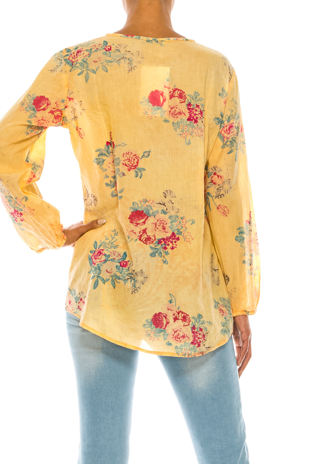 Vintage Boho Blouse with Embroidery and Drawstrings