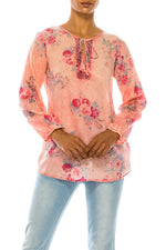 Load image into Gallery viewer, Vintage Boho Blouse with Embroidery and Drawstrings
