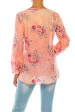 Load image into Gallery viewer, Vintage Boho Blouse with Embroidery and Drawstrings
