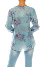 Load image into Gallery viewer, Vintage Boho Blouse with Embroidery and Drawstrings
