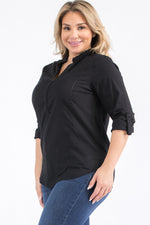 Load image into Gallery viewer, Plus Size Black Top with Lace
